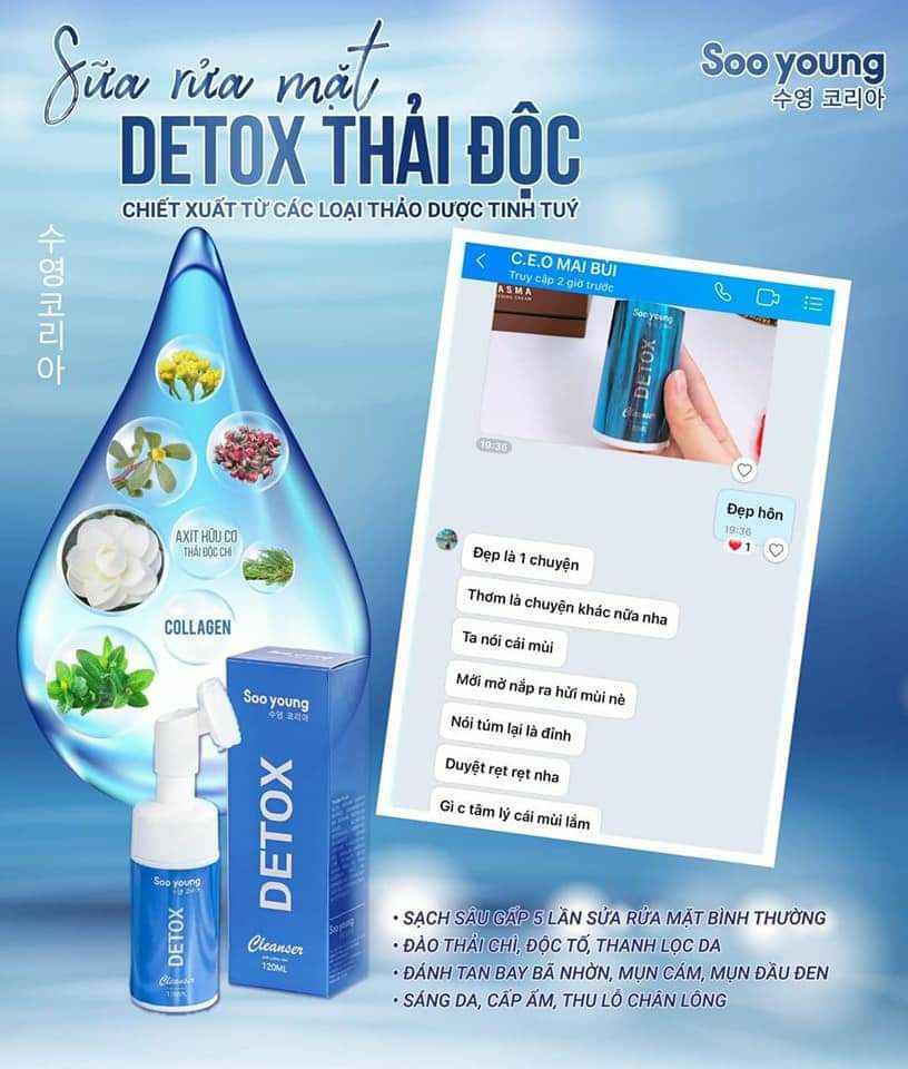 Sữa rửa mặt Detox Cleanser Soo Young có gì hot?