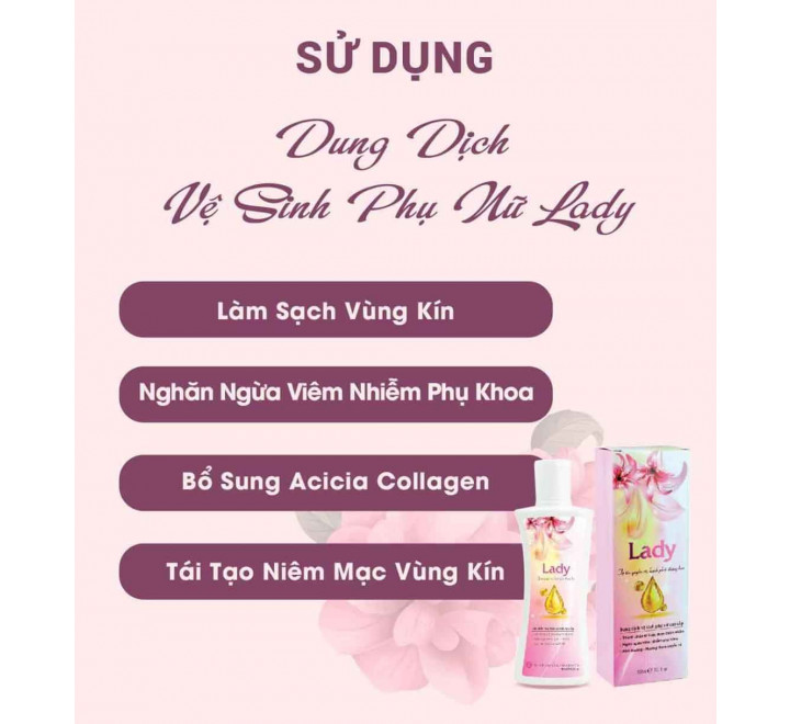 Dung dịch vệ sinh phụ nữ cao cấp Lady công ty Hồng Tâm chính hãng