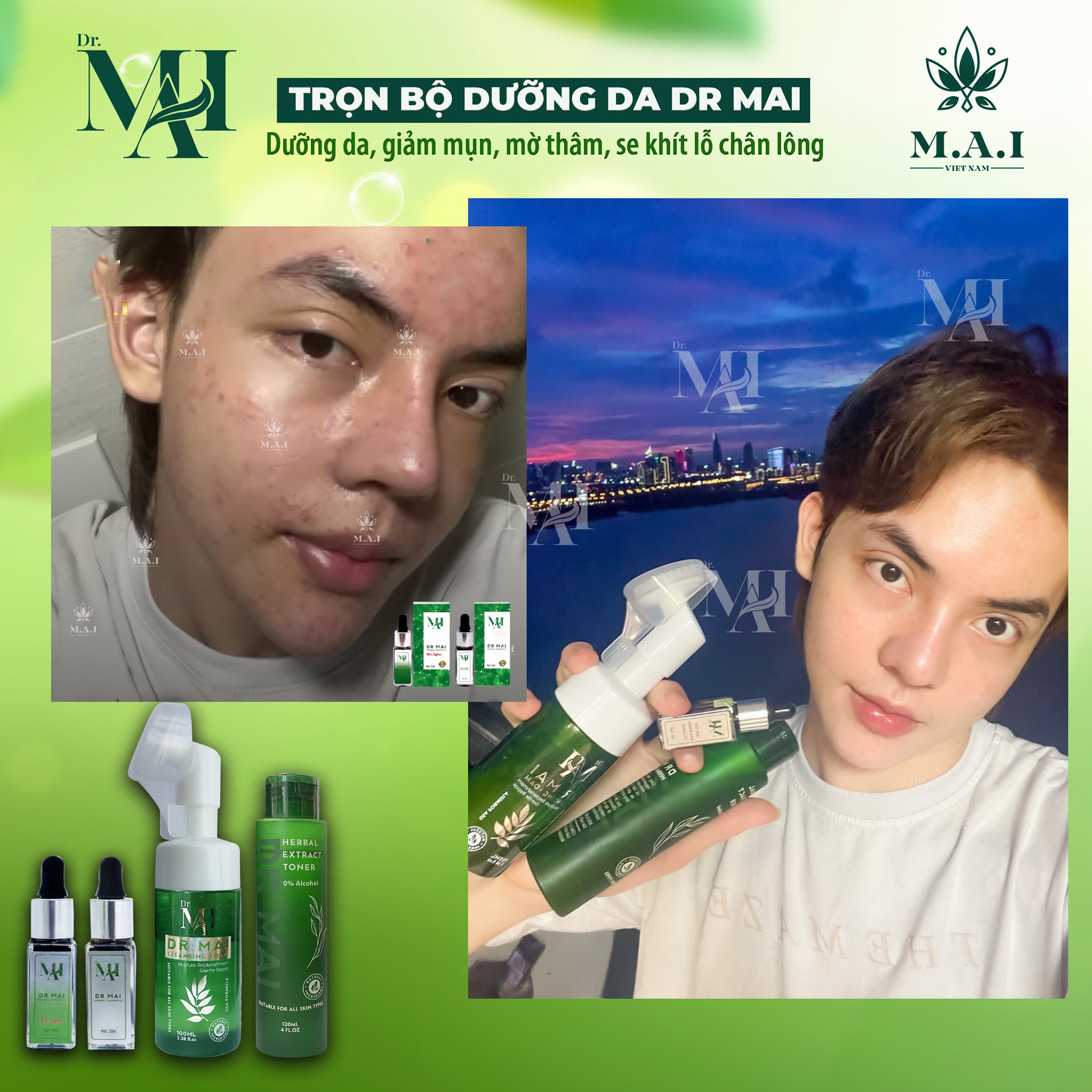 Dr Mai - dưỡng da giảm mụn không bị phụ thuộc