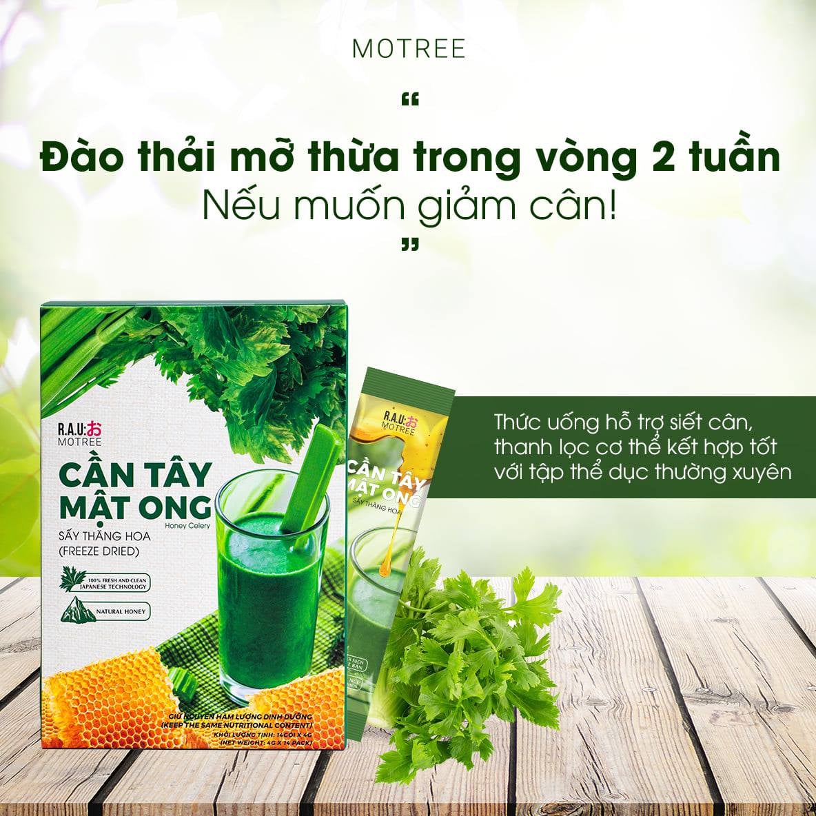 🌿 Detox cơ thể - đẹp da, đẹp dáng với cần tây mật ong motree