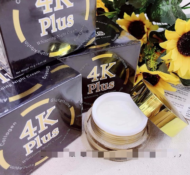 Kem 4k Plus Whitening Night Creams dưỡng trắng da nhanh chóng sau 7 đến 10 ngày sử dụng.