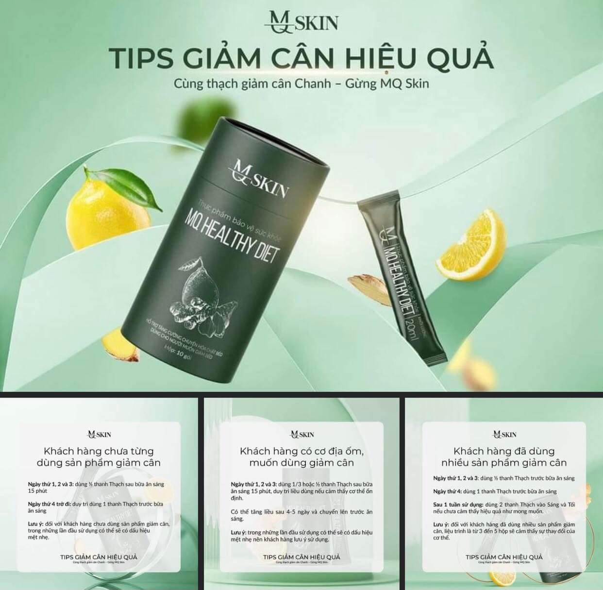 Thạch giảm cân chanh gừng MQ Healthy Diet chính hãng