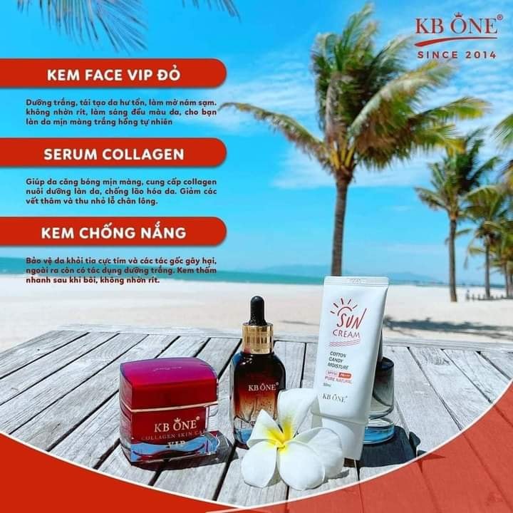 Combo Kem Face Vip Đỏ Lớn Và Serum Kb One dưỡng da khỏe đẹp