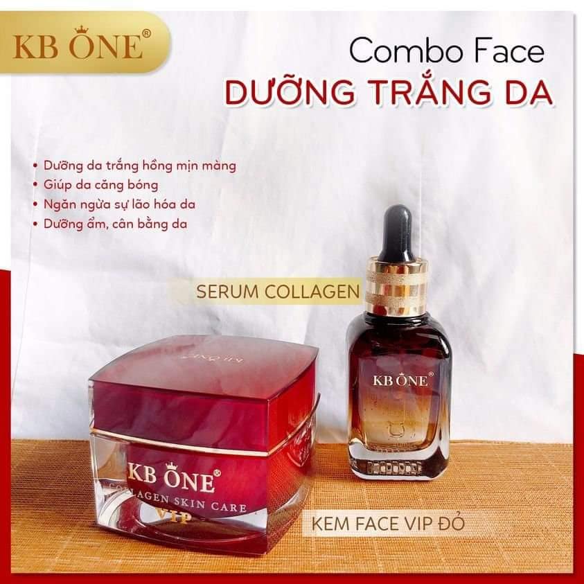 Combo Kem Face Vip Đỏ Lớn Và Serum Kb One dưỡng da khỏe đẹp