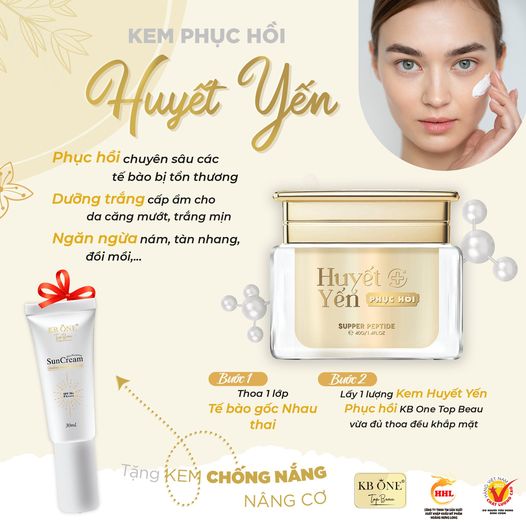 Điều trị phục hồi da mỏng yếu, da sau peel , da nổi chỉ đỏ sau 4 tuần với kem dưỡng huyết yến phục hồi KBONE