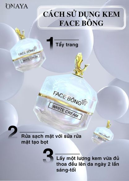 Kem Face Bông ONAYA Dưỡng Trắng Da Ngăn Ngừa Nám