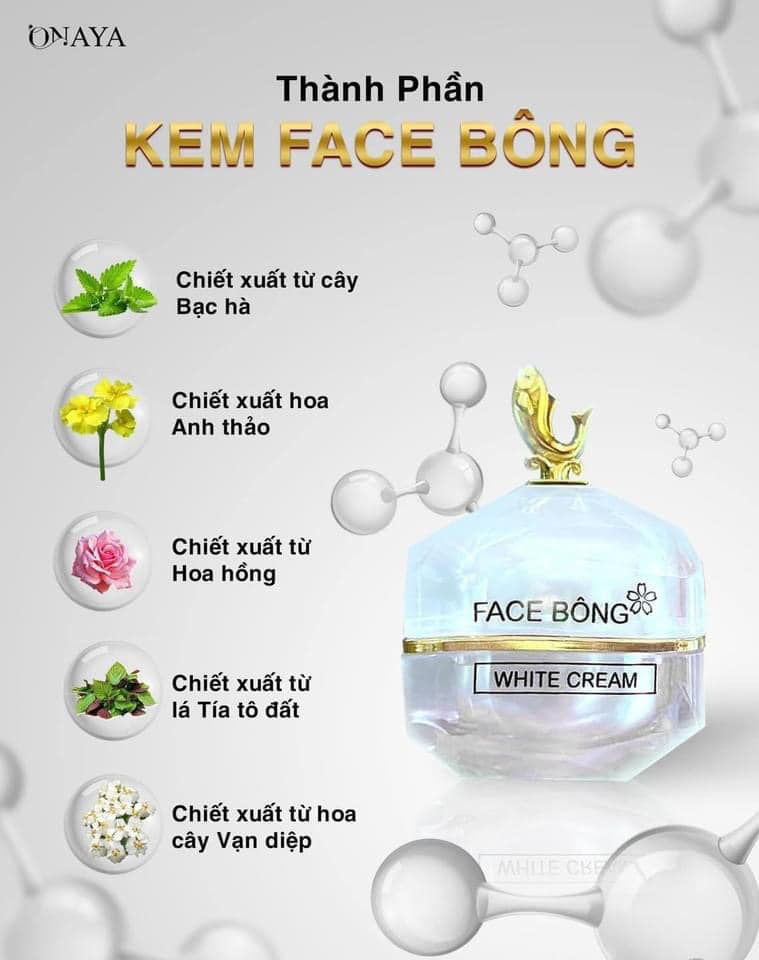 Kem Face Bông ONAYA Dưỡng Trắng Da Ngăn Ngừa Nám