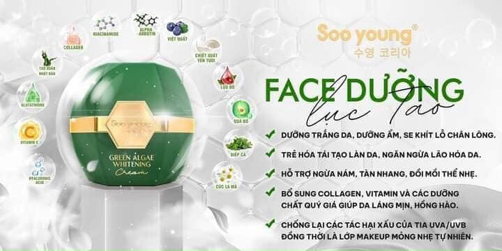 Siêu Phẩm Kem Face Dưỡng Da Lục Tảo Đến Từ Nhà Soo Young🔥🔥