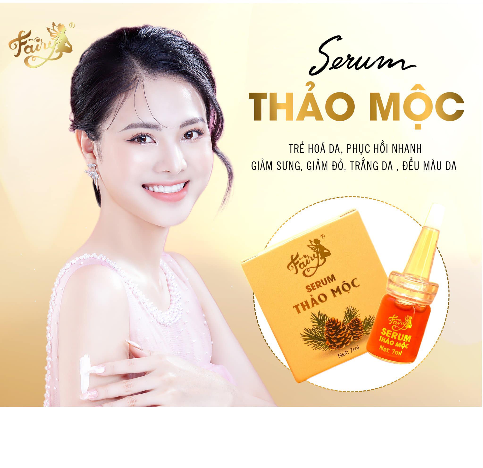 Serum Thảo Mộc Fairy Cosmetics mini 7ml dưỡng trắng căng bóng da