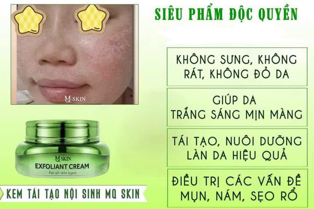 Kem Face Tái Tạo Nội Sinh Exfoliant Cream MQ Skin Tặng Kem Dưỡng HA