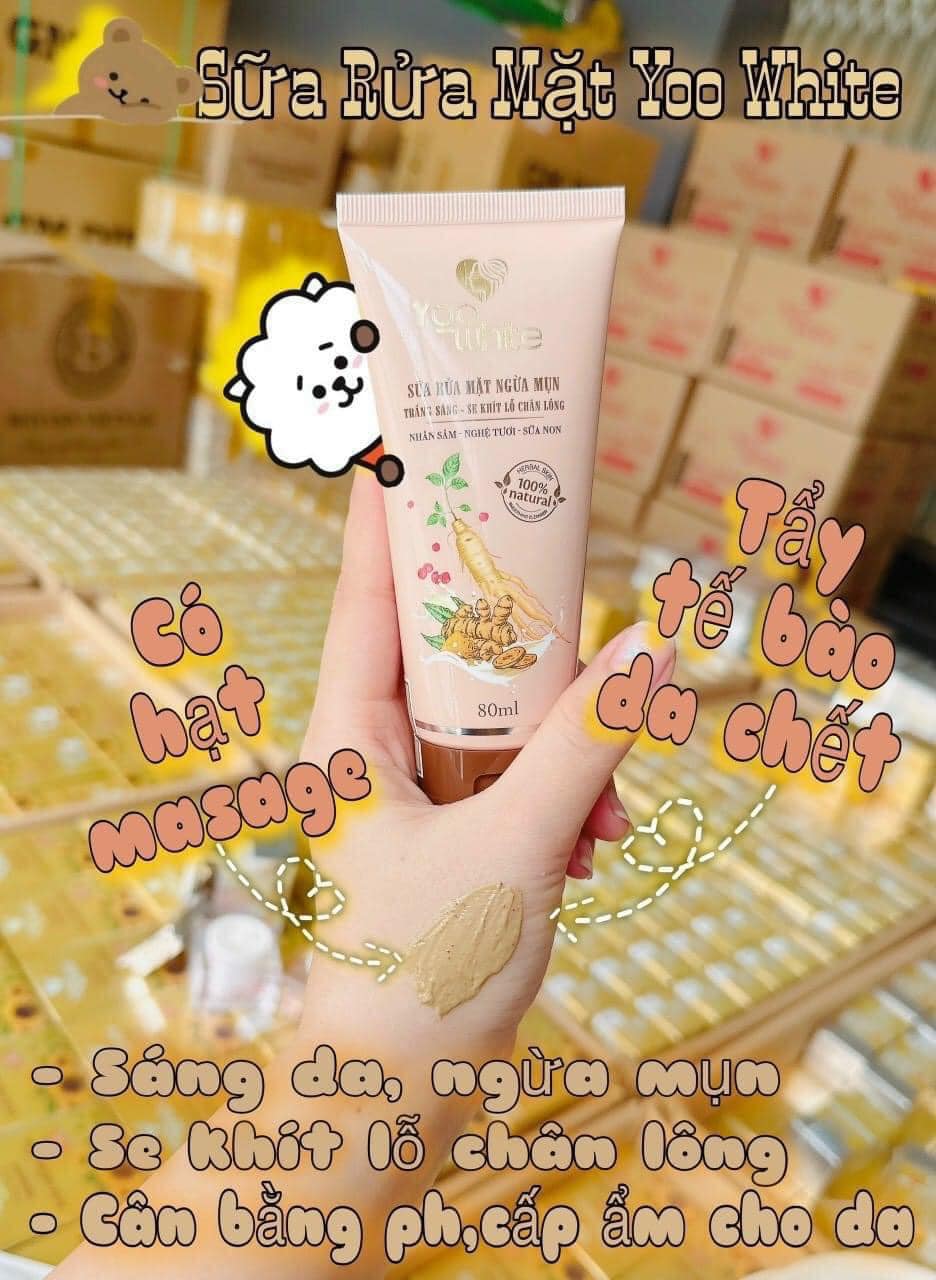 Combo Face ngày Yoo White dưỡng trắng giảm nám nụn thâm