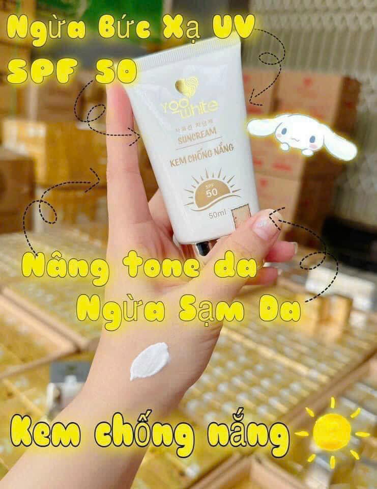 Combo Face ngày Yoo White dưỡng trắng giảm nám nụn thâm