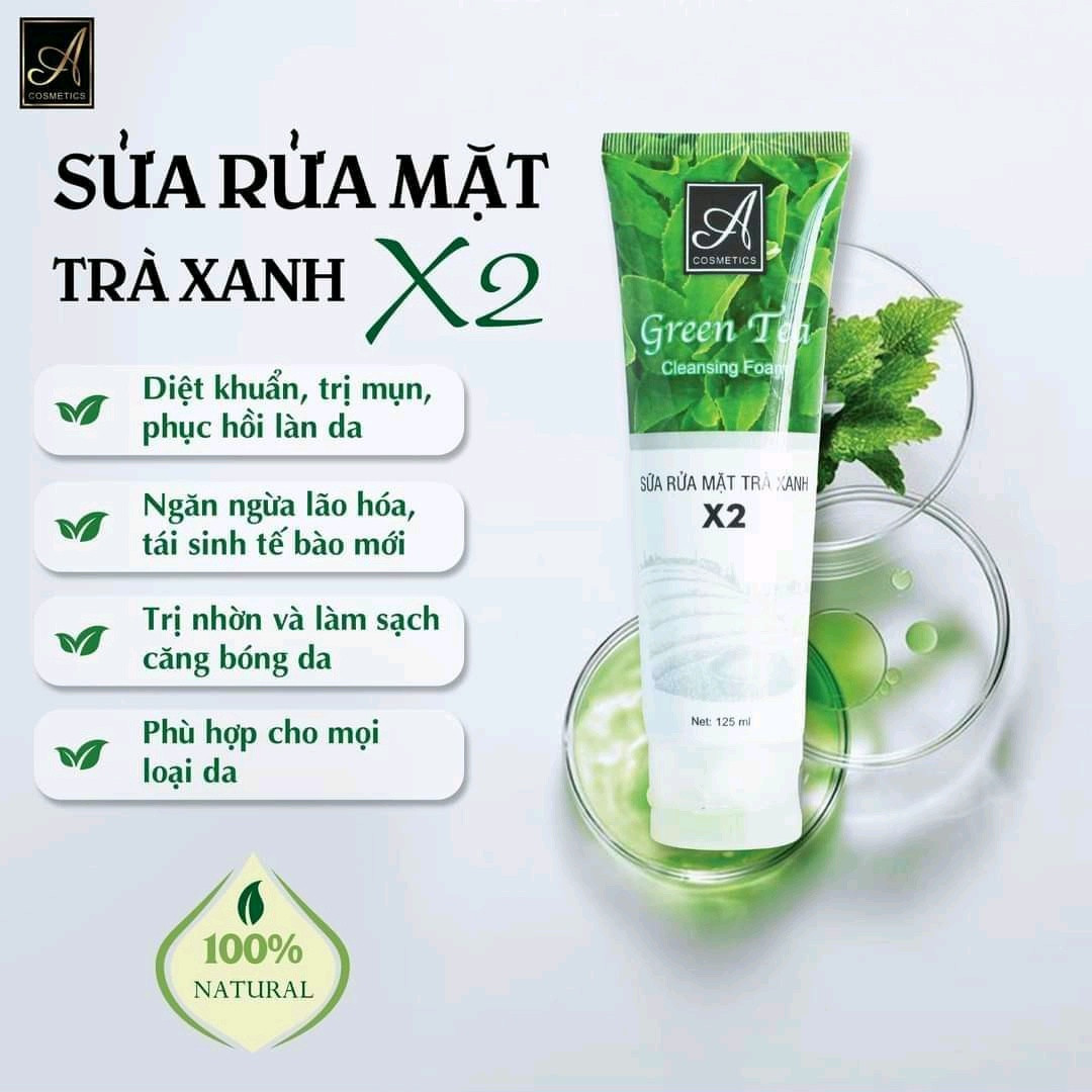 SỮA RỮA MẶT TRÀ XANH X2 - A COMESTICS