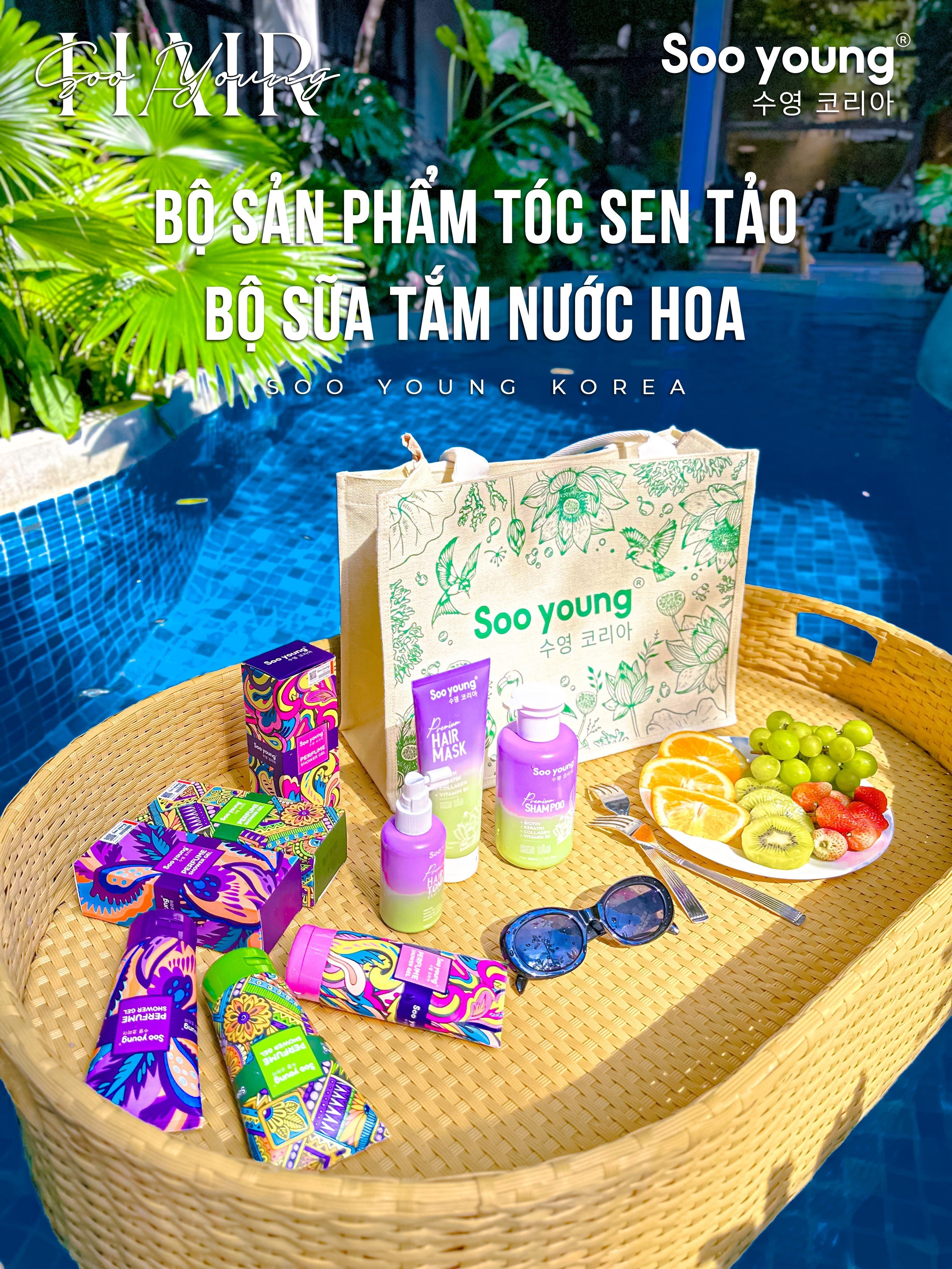 Dầu gội sen tảo và sữa tắm nước hoa