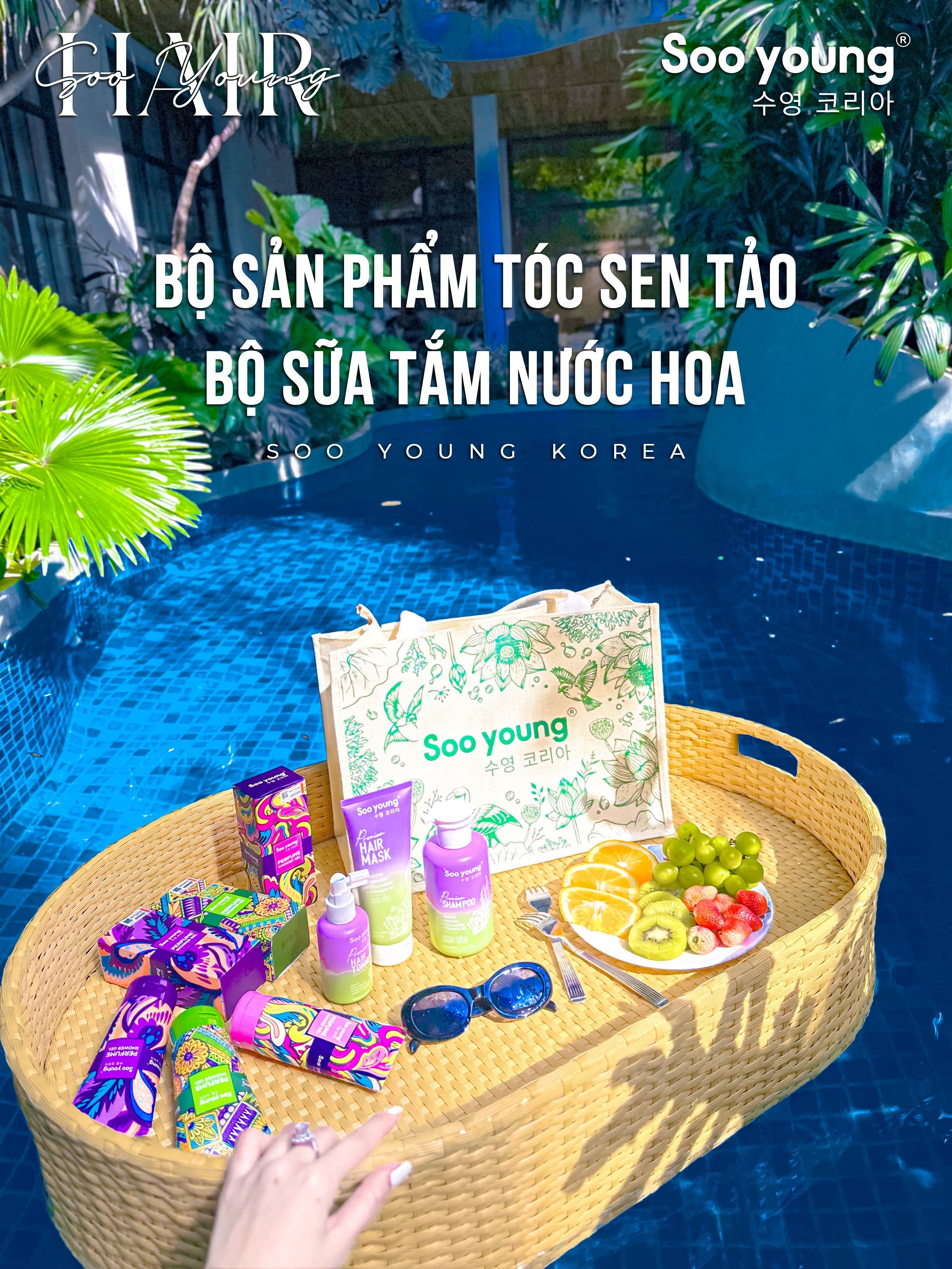 Dầu gội sen tảo và sữa tắm nước hoa