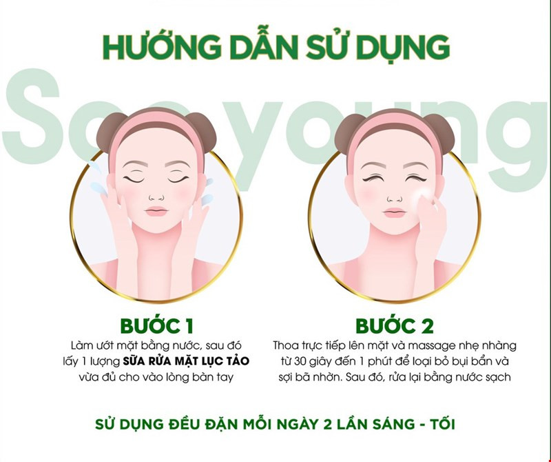 Sữa Rửa Mặt Lục Tảo Soo Yong với Sữa rửa mặt