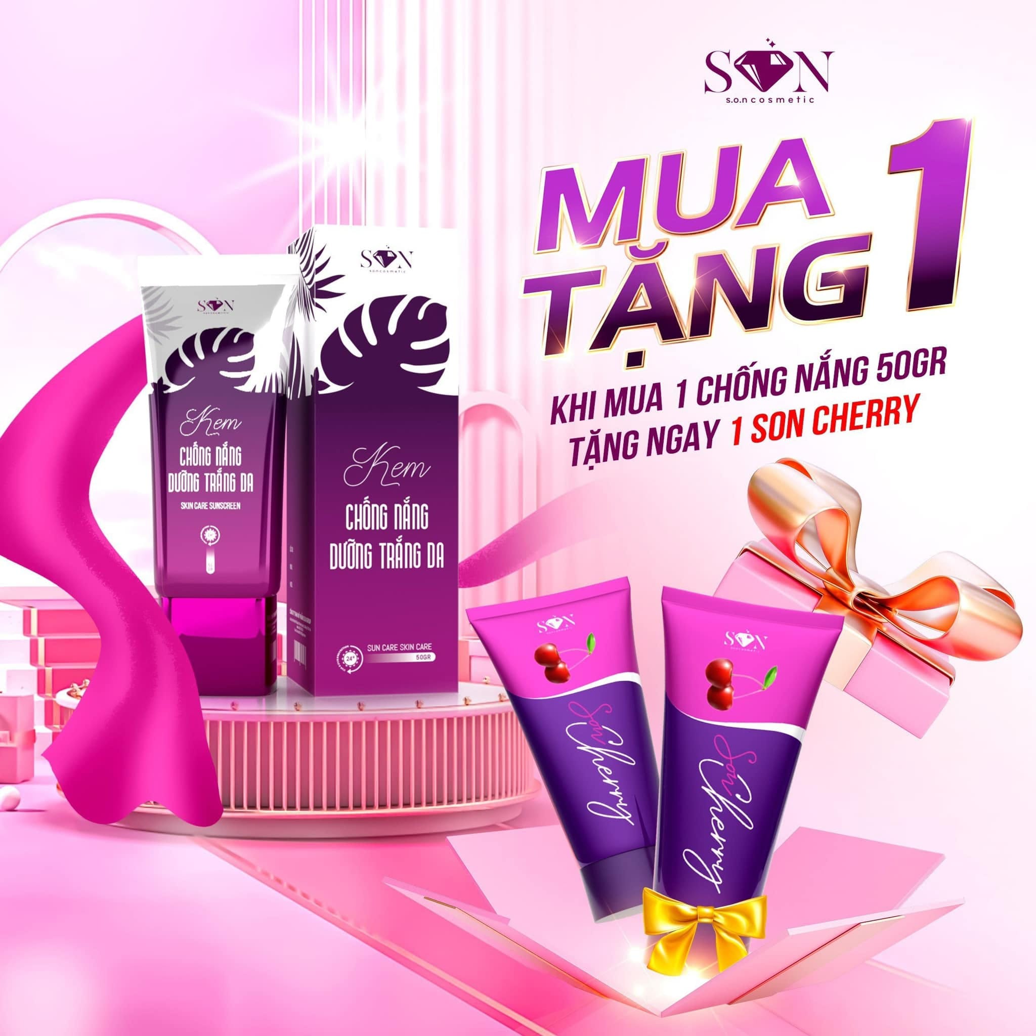 Kem chống nắng Son Cosmetic Lớn Dưỡng Trắng Da 50g