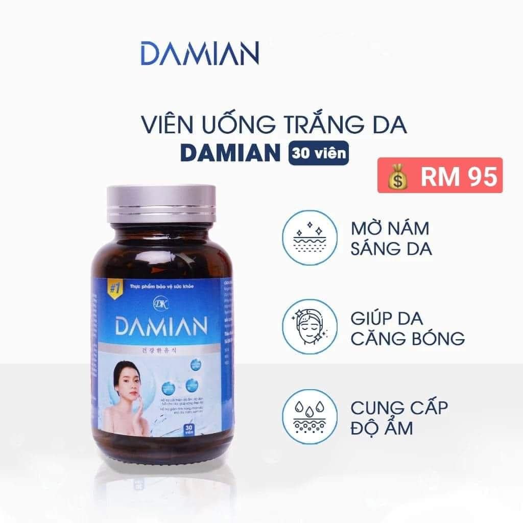 Viên uống trắng da Damian  Phương pháp trắng da, mờ nám hiệu quả