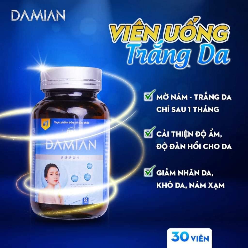 Viên uống trắng da Damian  Phương pháp trắng da, mờ nám hiệu quả