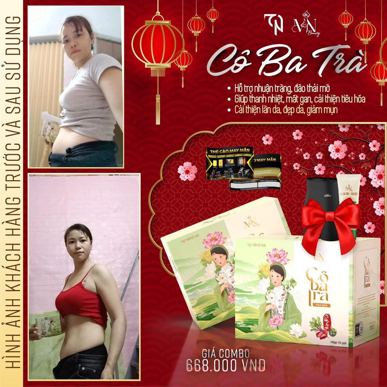 Sáng nhận phản hồi từ khách Chị đẹp chị xinh chị thông minh chọn đúng sản phẩm Cô ba trà