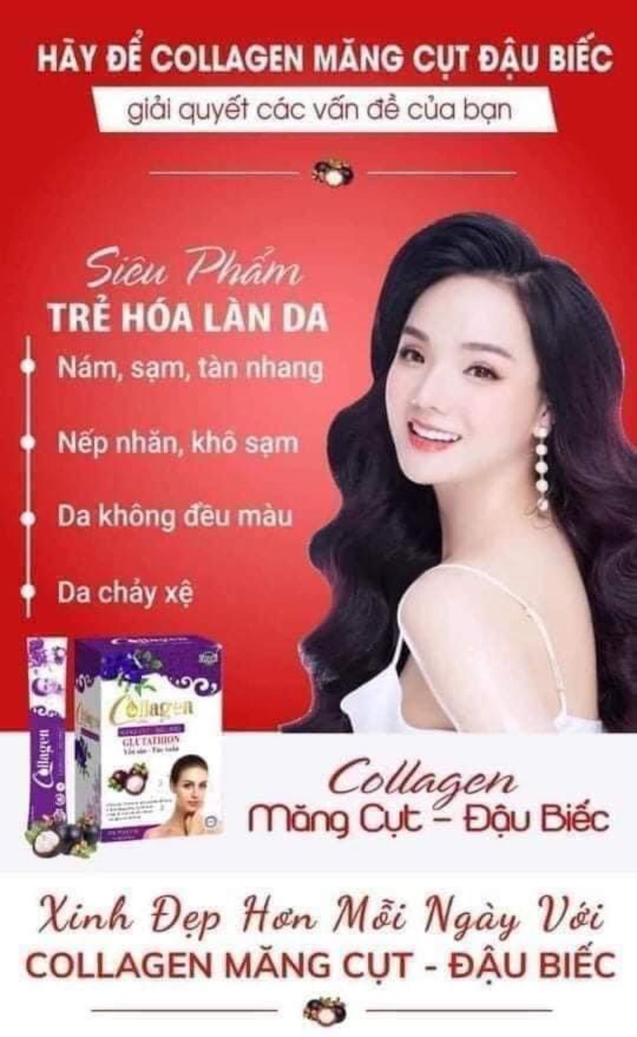 Collagen Măng Cụt Đậu Bếc Glutathione  Giúp Khỏe Dáng Đẹp Da Tốt Cho Sức Khỏe