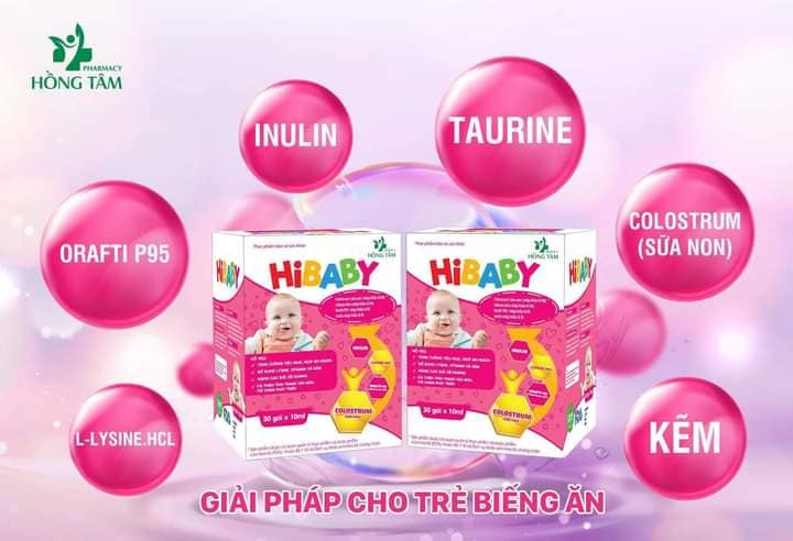 Siro Hibaby giúp trẻ ăn ngon cải thiện hệ tiêu hóa Hồng Tâm