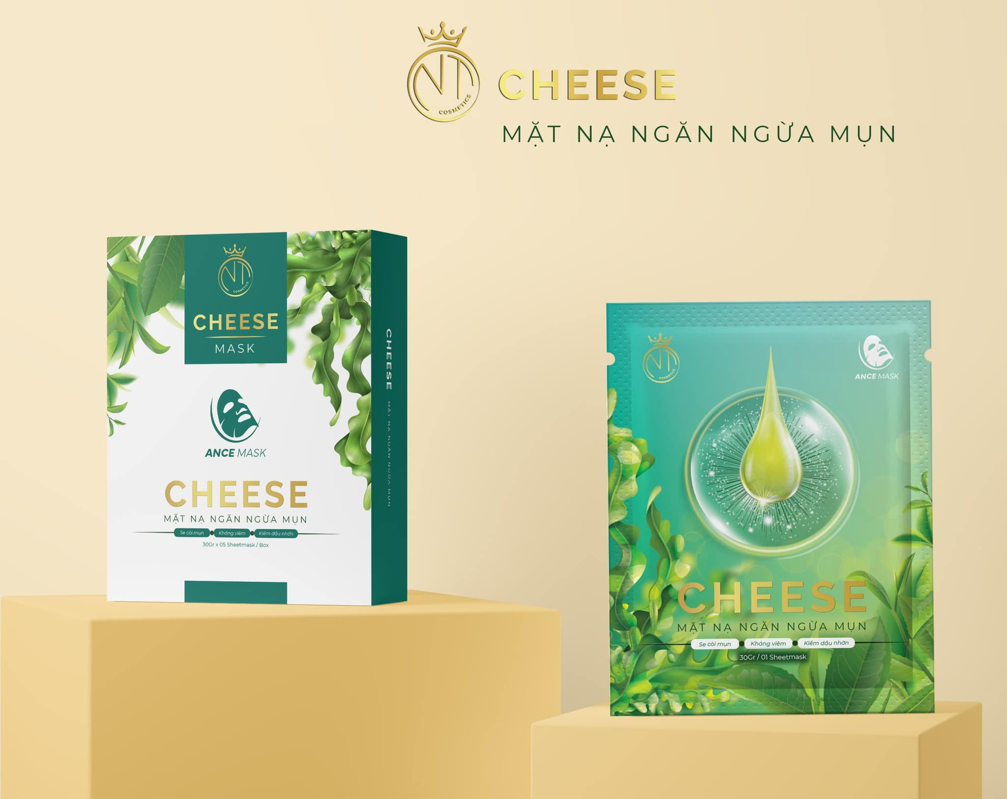 Mặt Nạ Trắng Da Ngừa Mụn Cheese Mỹ Phẩm Ngọc Tú NT Cosmetics