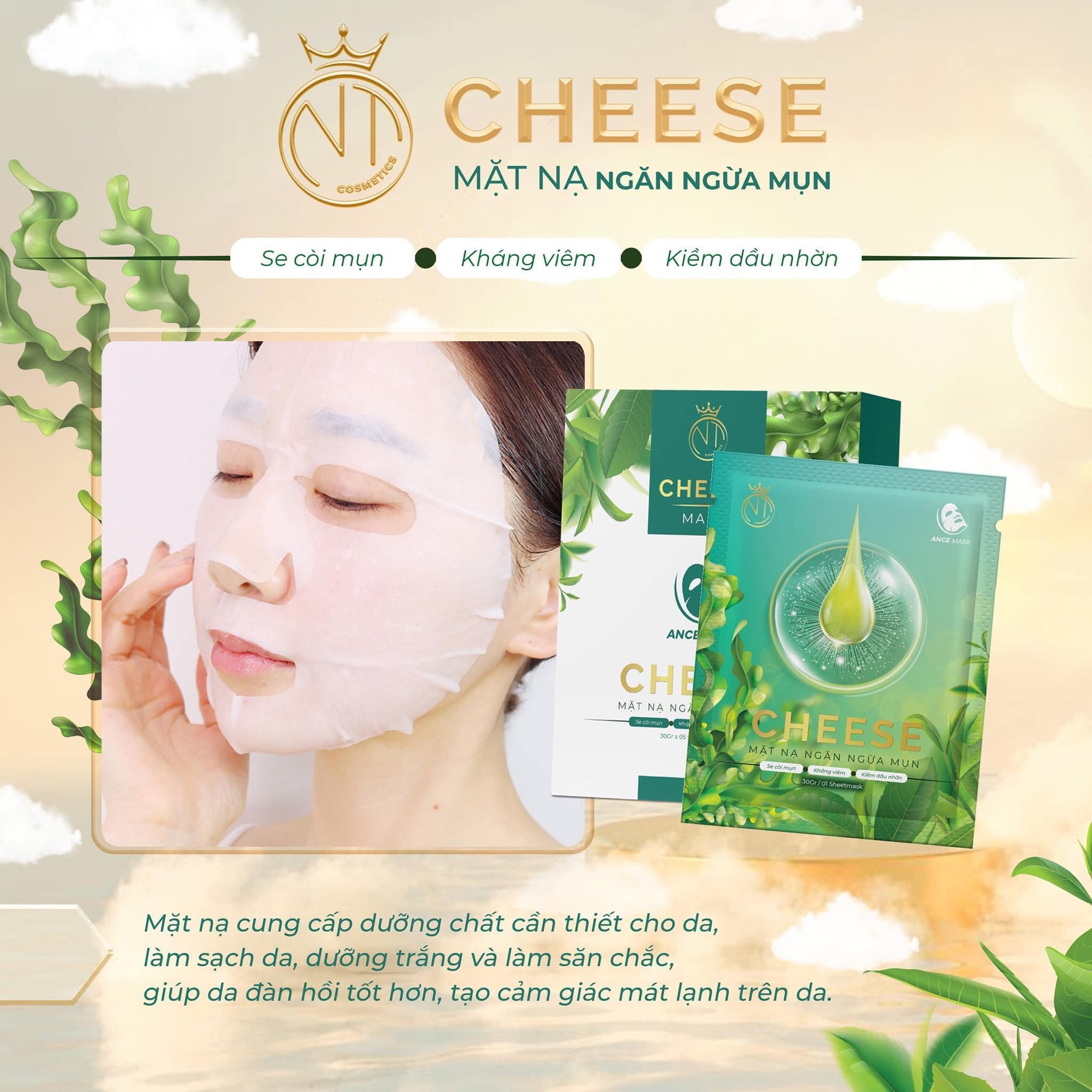 Mặt Nạ Trắng Da Ngừa Mụn Cheese Mỹ Phẩm Ngọc Tú NT Cosmetics