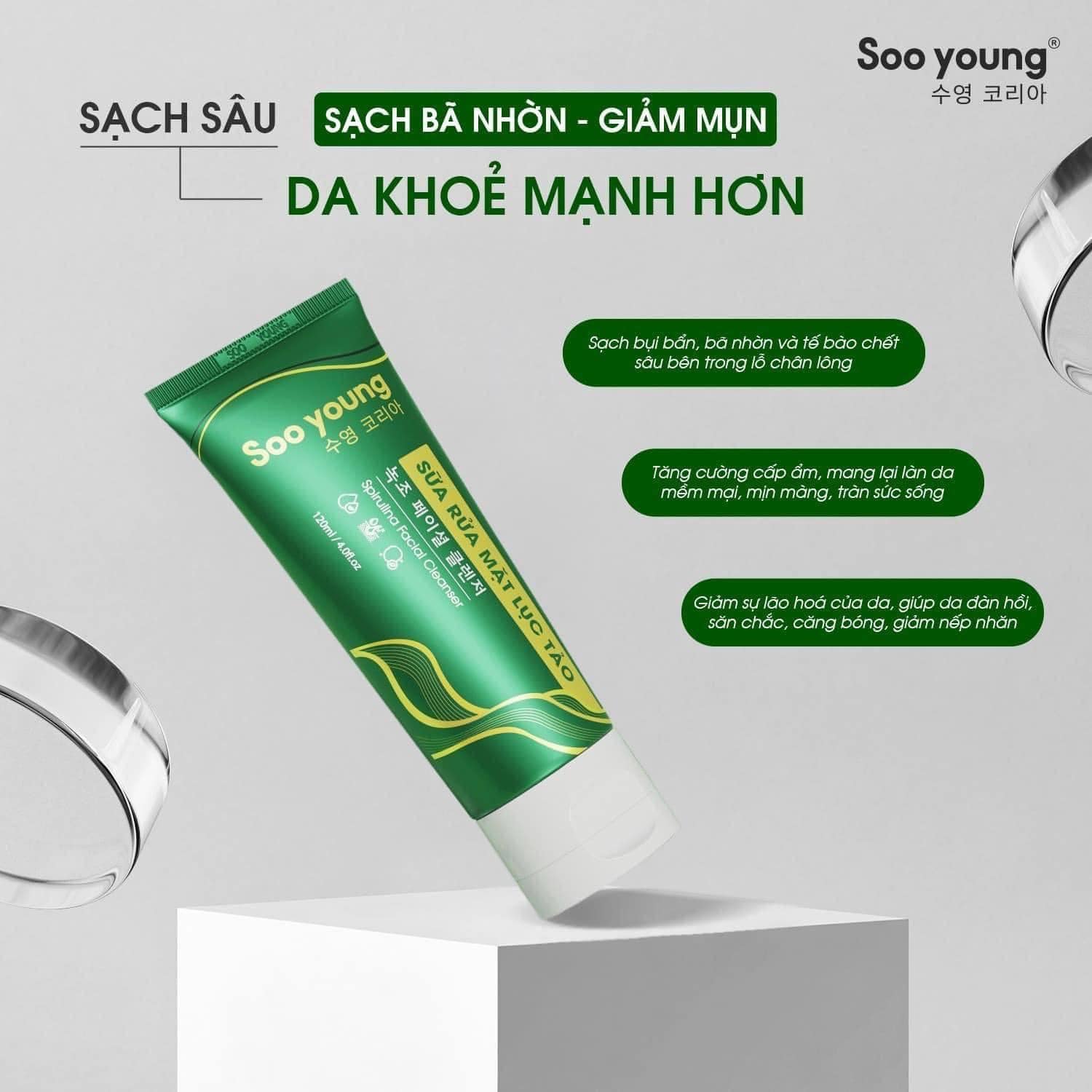 Sữa Rửa Mặt Lục Tảo Soo Young làm sạch mọi loại da