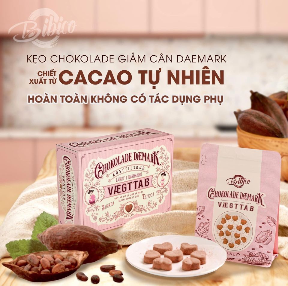 Kẹo Socola Giảm Cân Đan Mạch Chokolade Daemark Vaegttab 40 viên