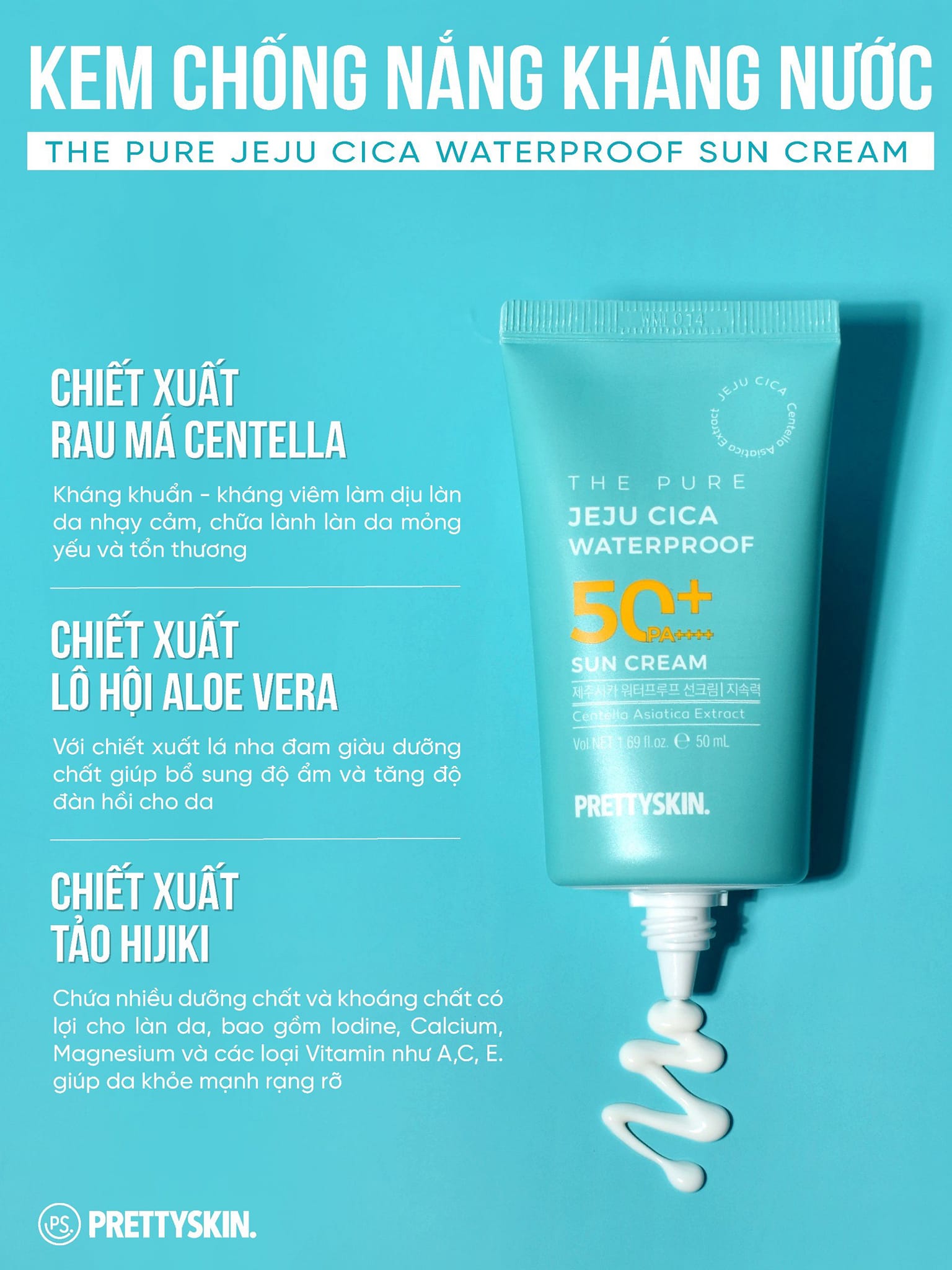 Kem Chống Nắng PrettySkin Kháng Nước The Pure Jeju Cica Waterproof