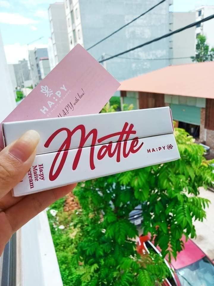 Son Happy store son hapy matte Lipcream 3.5ml siêu lì dưỡng ẩm mềm môi