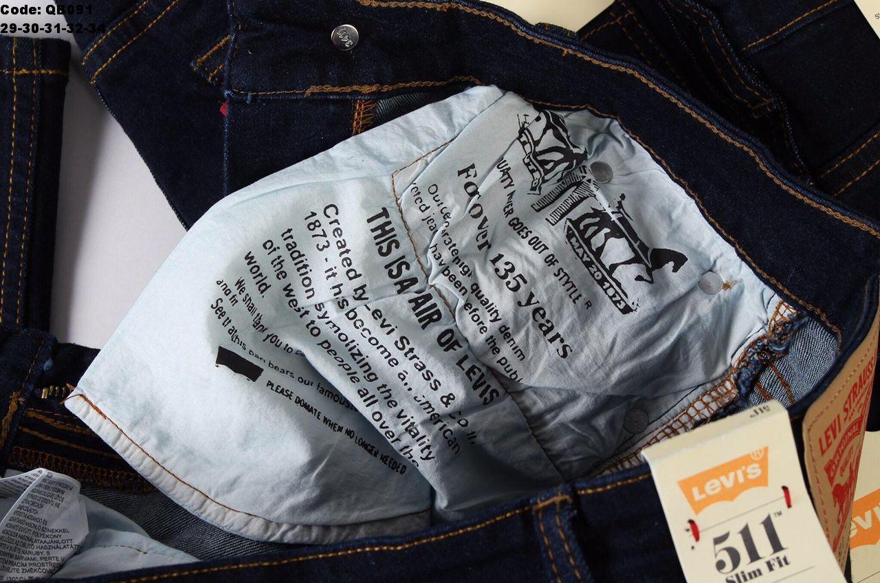 Quần jeans dài nam màu xanh đen viền chỉ vàng Quần jeans dài nam màu xanh đen viền chỉ vàng