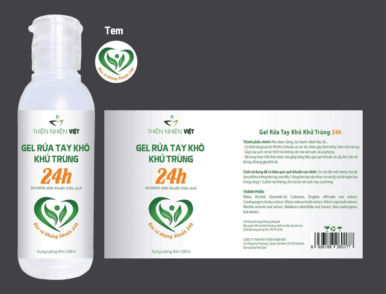 Sỉ nước rửa tay khô sát trùng diệt khuẩn 24h Thiên Nhiên Việt - Nước rửa tay khô diệt khuẩn 99,99%