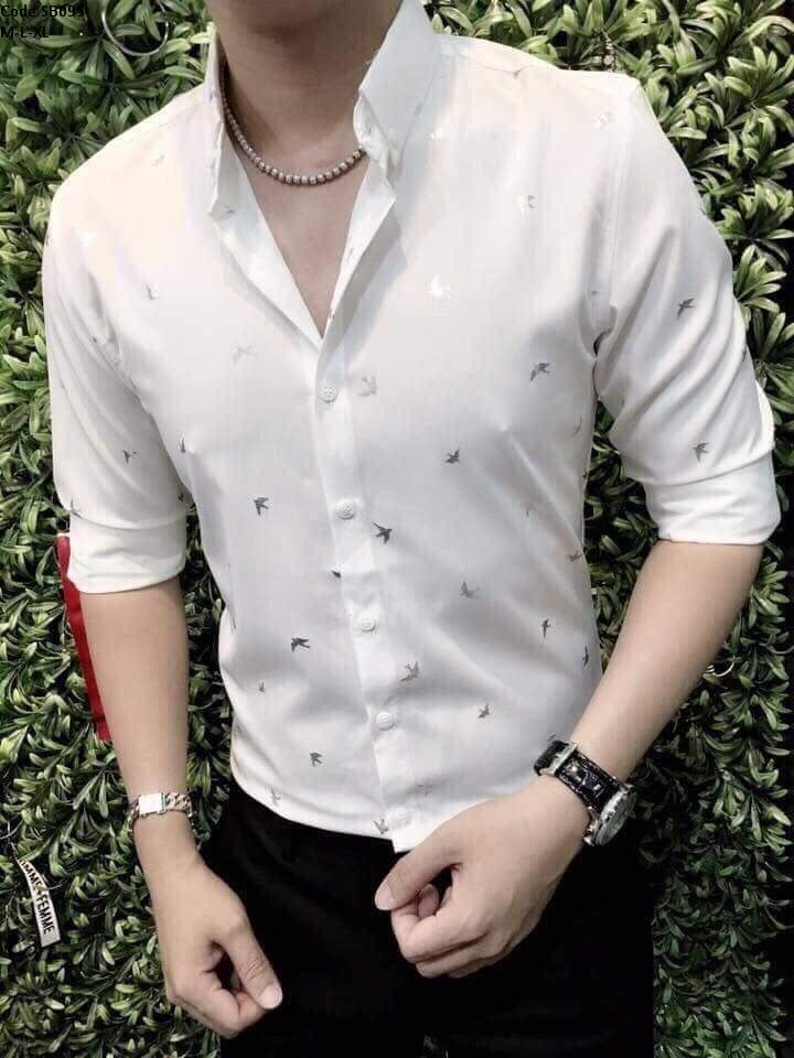Sơ mi nam hàn quốc in hình én Sơ mi nam hàn quốc in hình én
