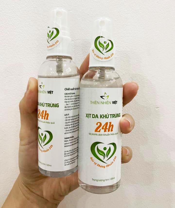 Sỉ nước rửa tay khô sát trùng diệt khuẩn 24h Thiên Nhiên Việt - Nước rửa tay khô diệt khuẩn 99,99%